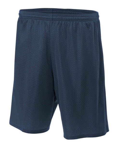 A4 Youth 6" Lined Tricot Mesh Short (NB5301), Color 'Navy'